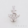 MULTI CZ ANCHOR NAVY MARINE TOP PUSHIN (THREADLESS) 316L SURGICAL STEEL LABRET SET